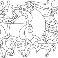 Viking sculpture line drawing