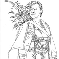 Viking woman line drawing