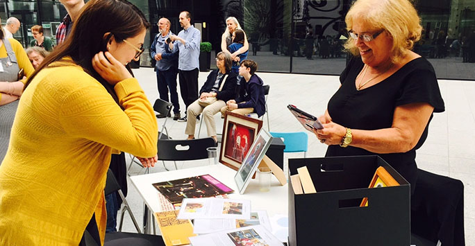 Elderly woman attending music matters event