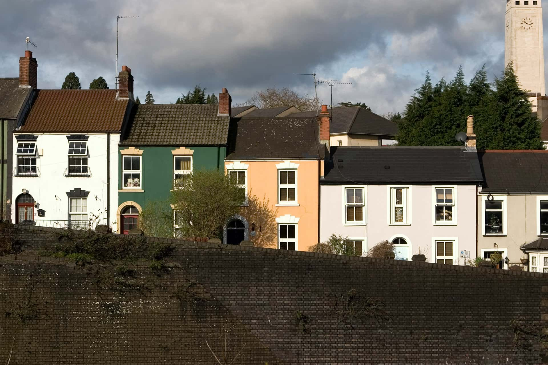 Row of painted terraced houses