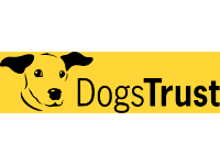 Dogs Trust logo with animated drawing of a dog