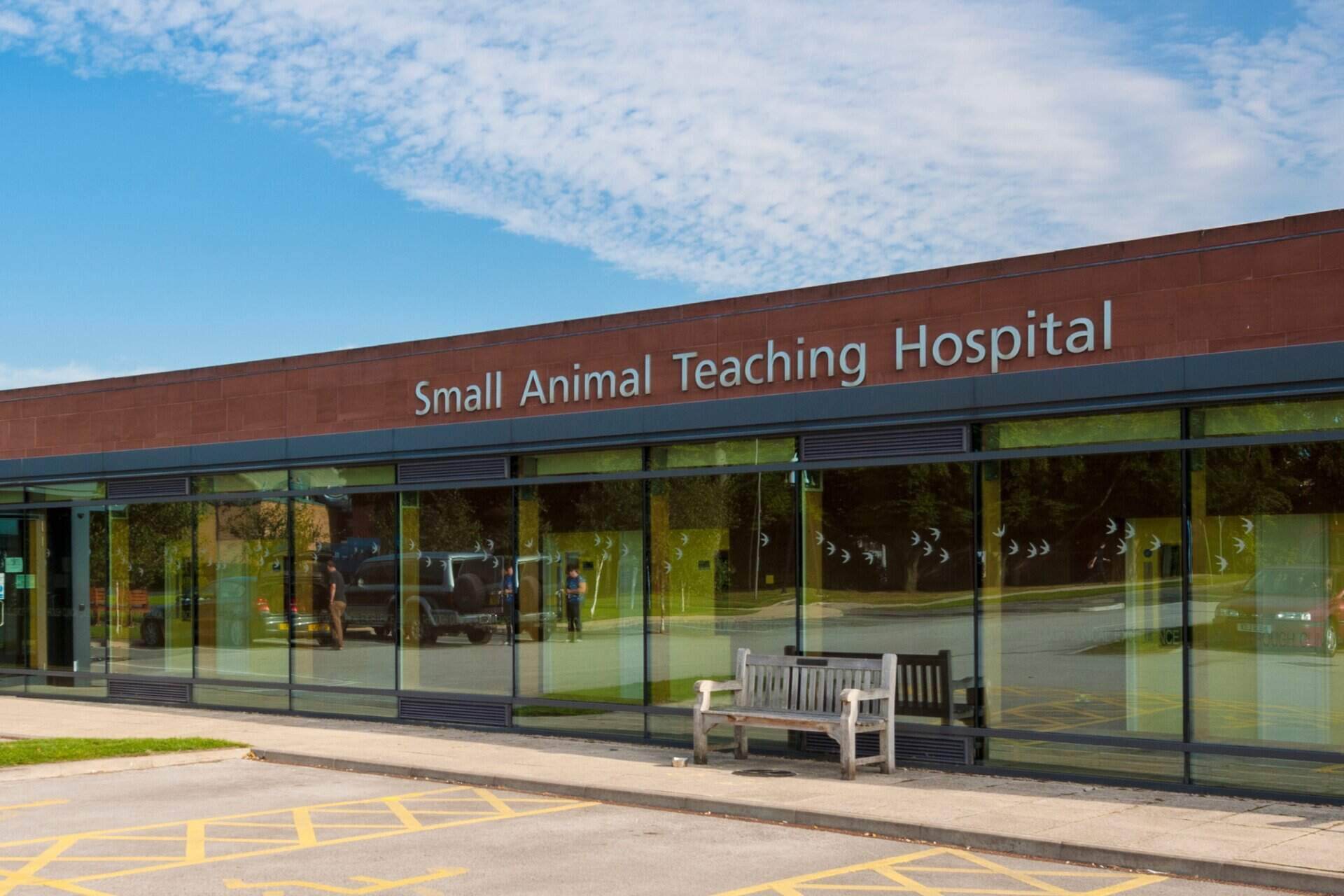 A photograph of the Small Animal Teaching Hospital entrance