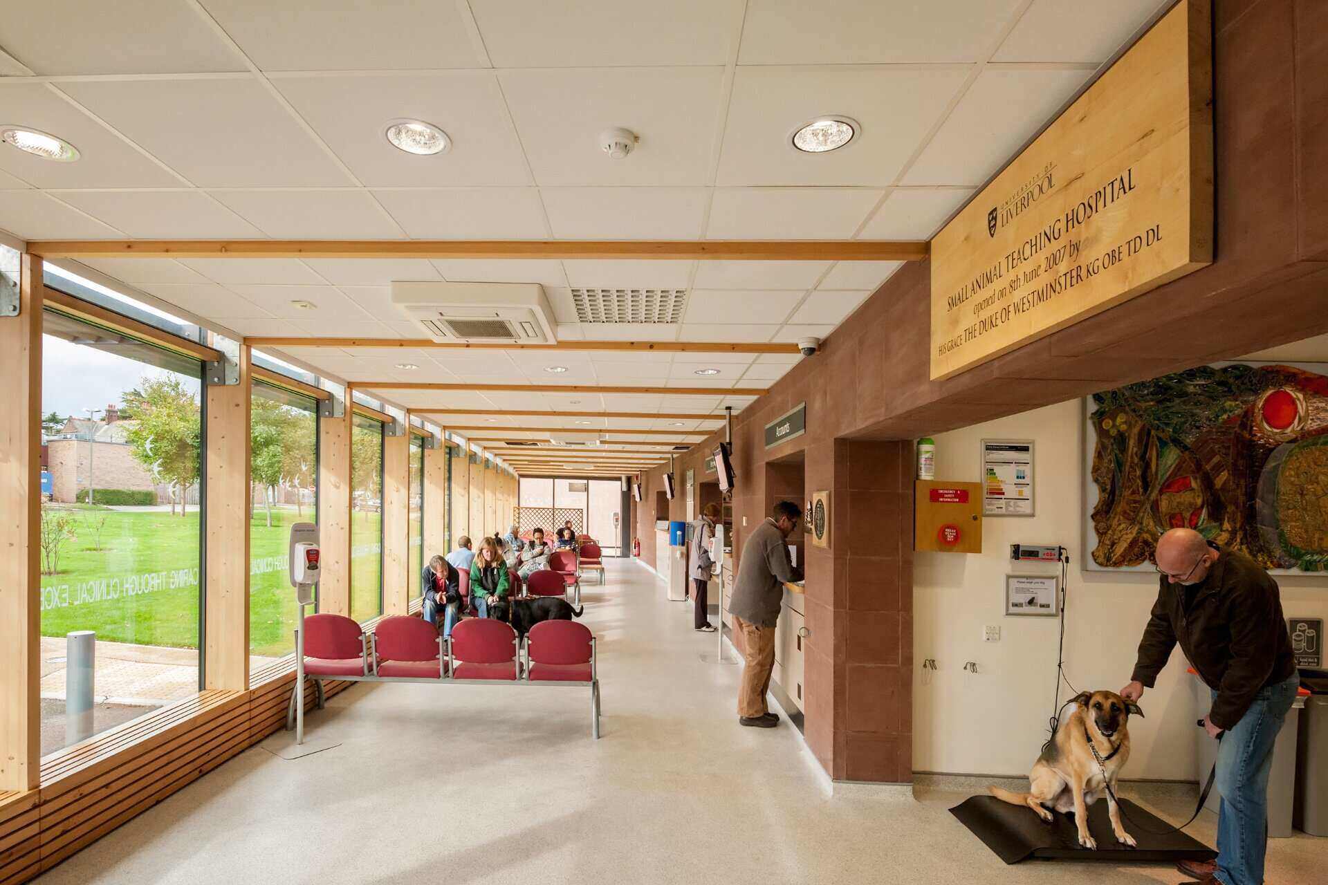 A photo of the reception of the Small Animal Teaching Hospital
