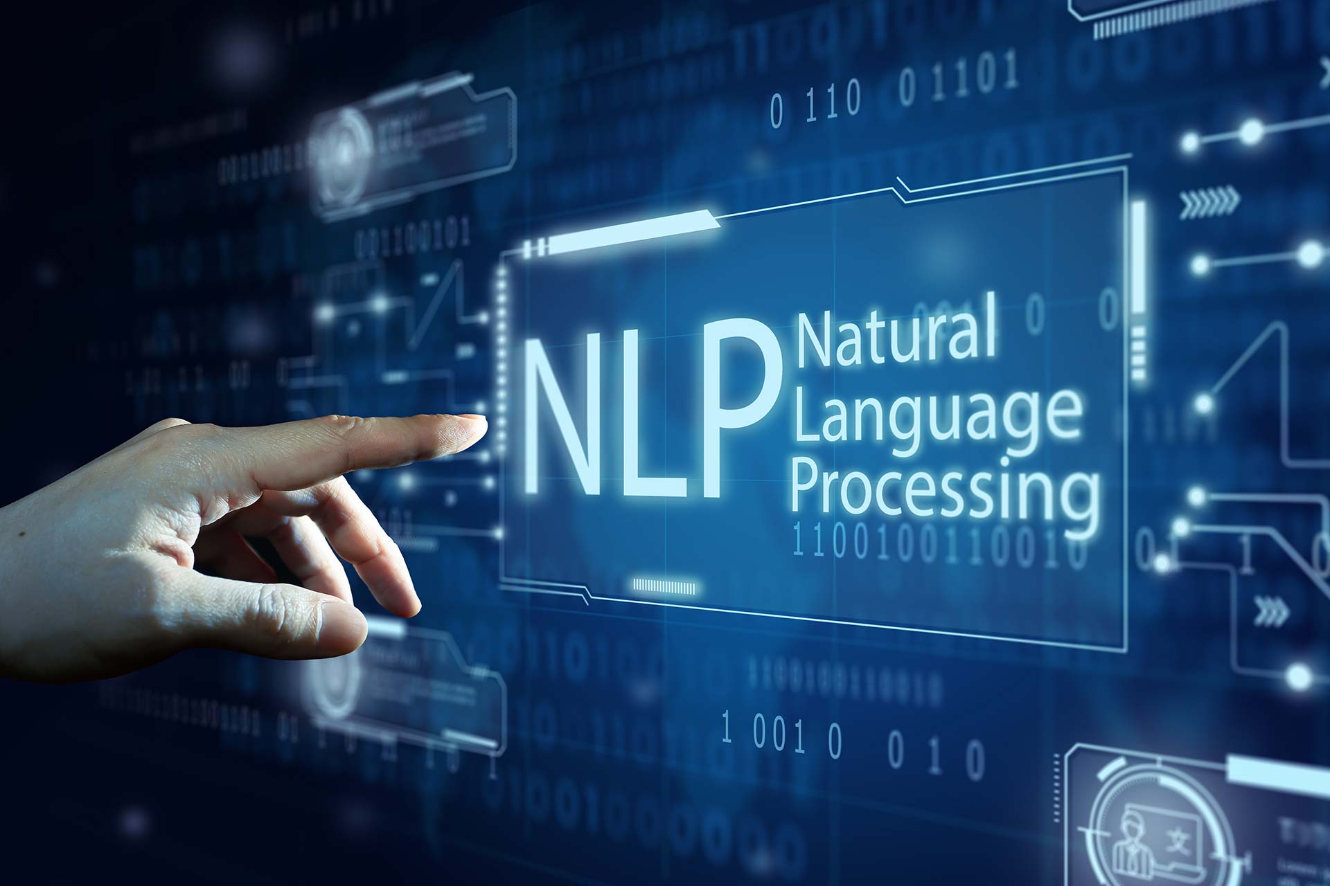 NLP Natural Language Processing cognitive computing technology concept.