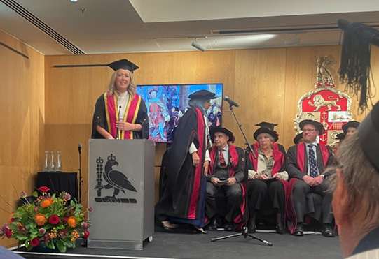 Dr Caroline McCarthy giving her speech