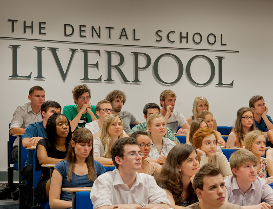 Dental students in lecture theatre 