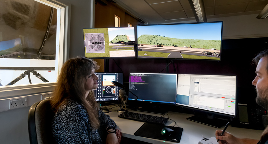 Aerospace Engineering student and tutor in simulator control room