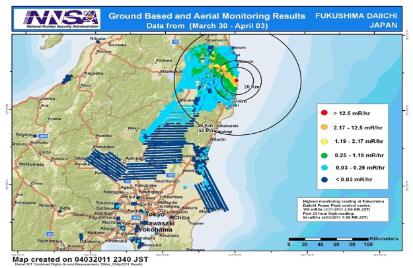 NNSA Fukushima ground based and aerial monitoring results 2011
