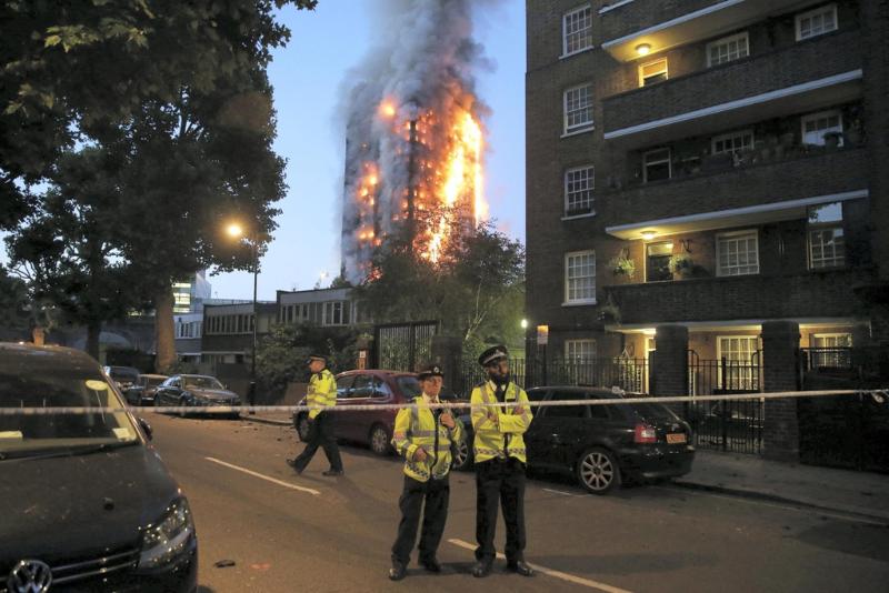 The horrors of the Grenfell Tower blaze in London led Dr Yahya Zweiri, an associate professor at Khalifa University, to conduct research into how to make drones more effective tools in fighting fires. AFP 