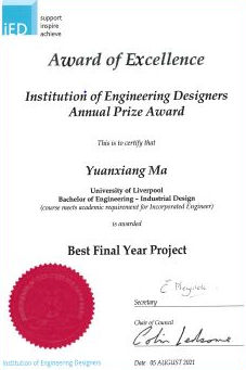 Yuanxiang Ma IED Certificate
