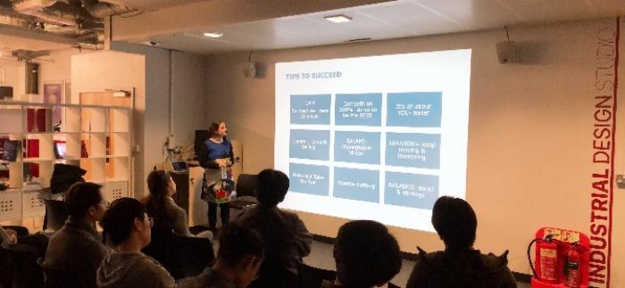 Dr Caroline Simcock giving Industry Talk