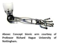 Concept bionic arm courtesy of Prof Richard Hague of University of Nottingham