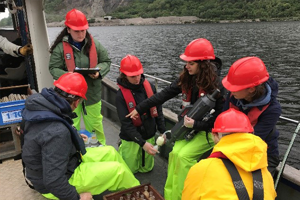 Collecting water samples in Loch Etive