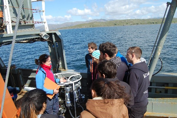 Planning the day at sea, aboard the RV Calanus