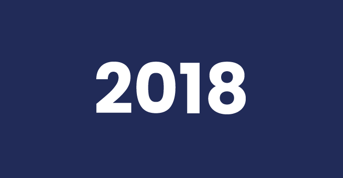 Image of blue background with 2018 written in white