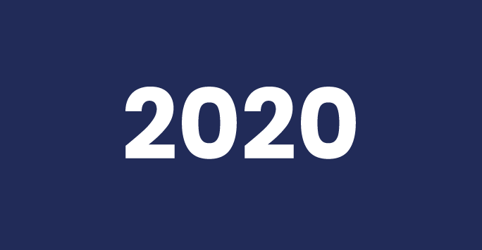 Image of blue background with 2020 written in white