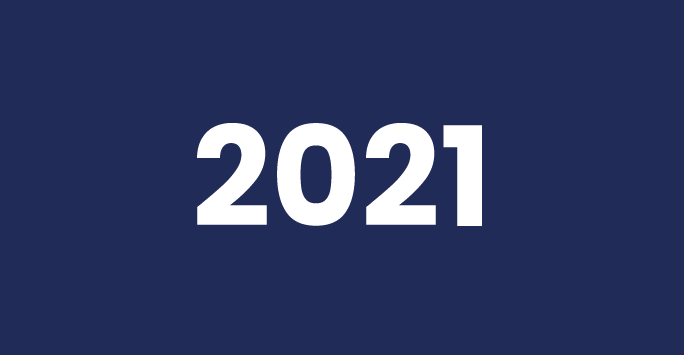 Image of blue background with 2021 written in white