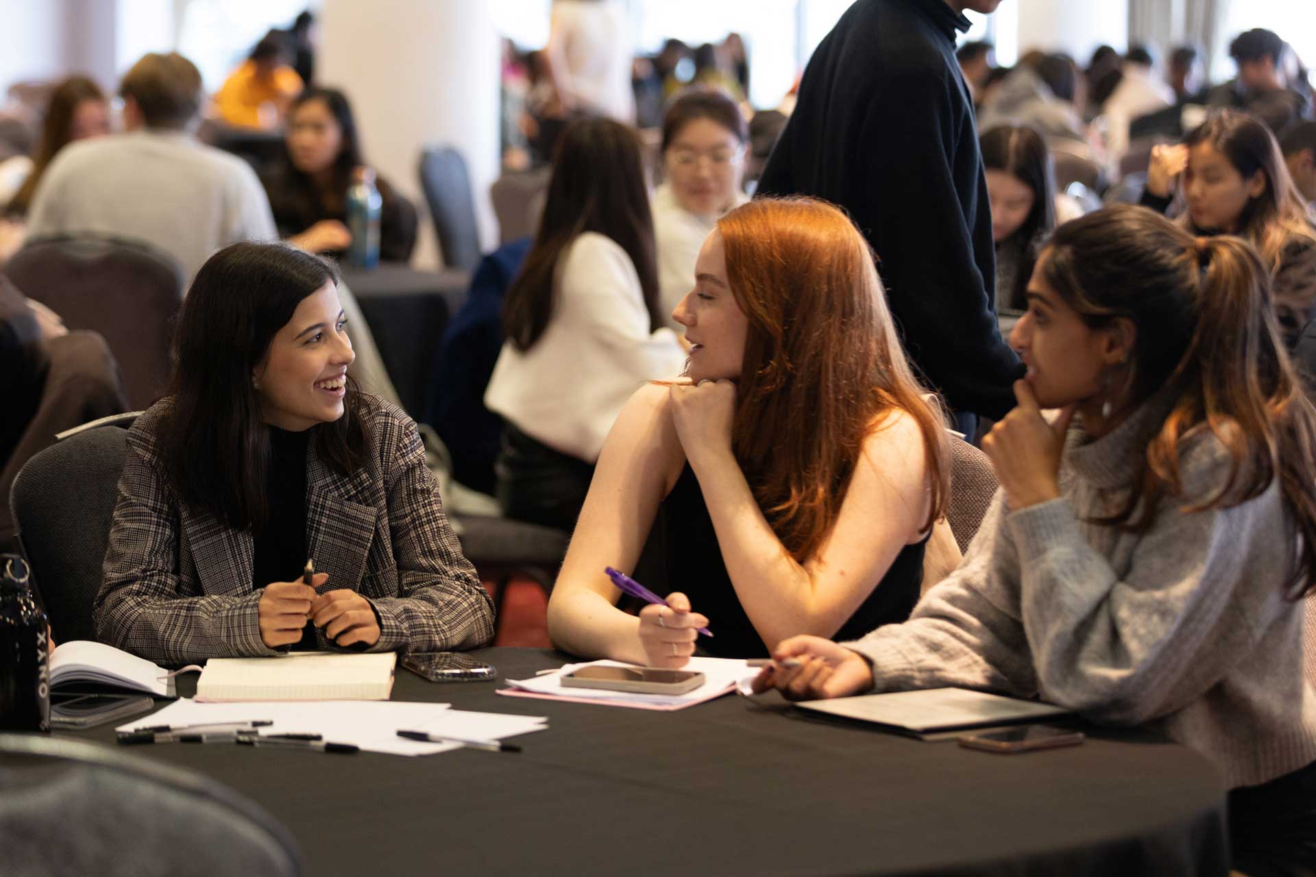 students at the business conference