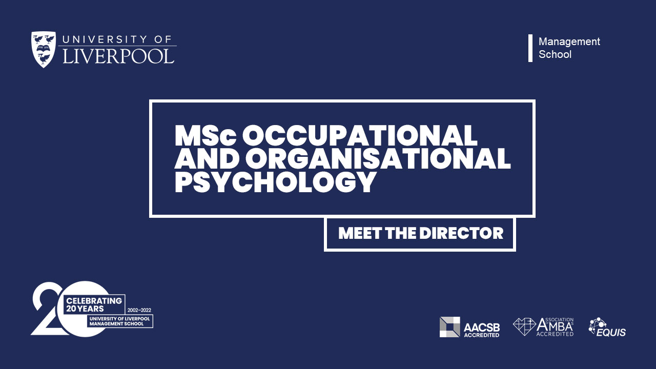 Occupational and Organisational Psychology