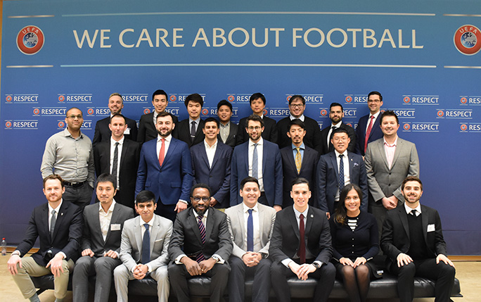 Image of FIMBA cohort in UEFA headquarters