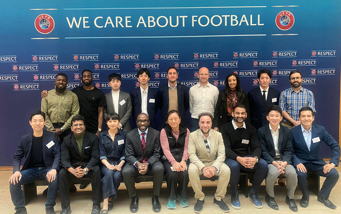 FIMBA students take photo at UEFA