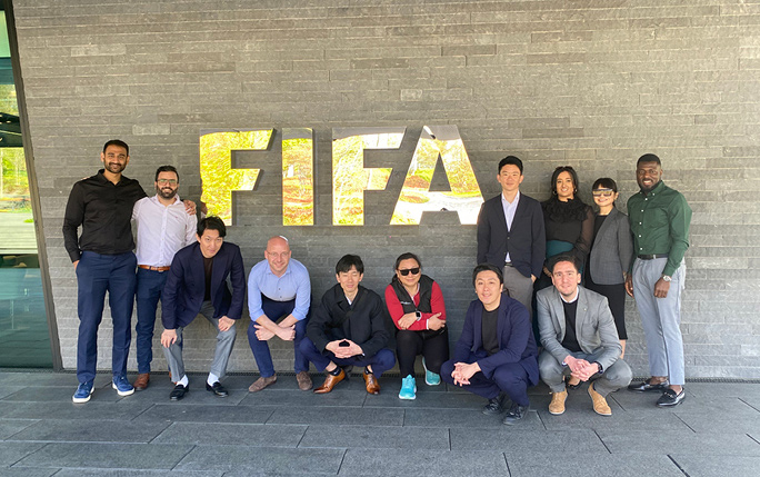 FIMBA students take photo at FIFA
