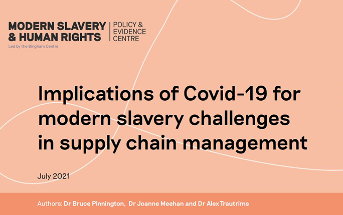 Impact of COVID-19 for modern slavery