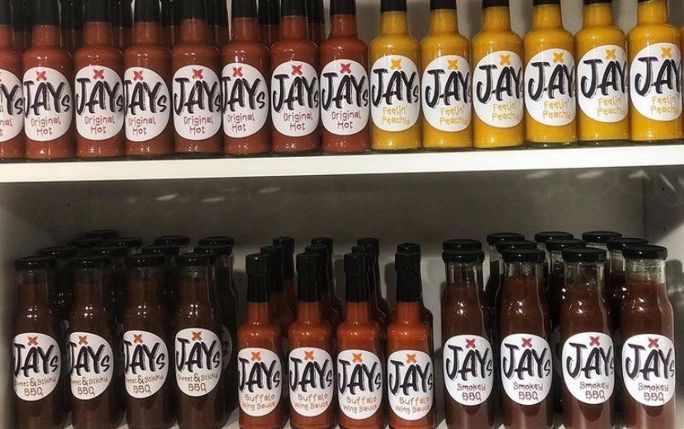 Jay's sauces stocked in a shop