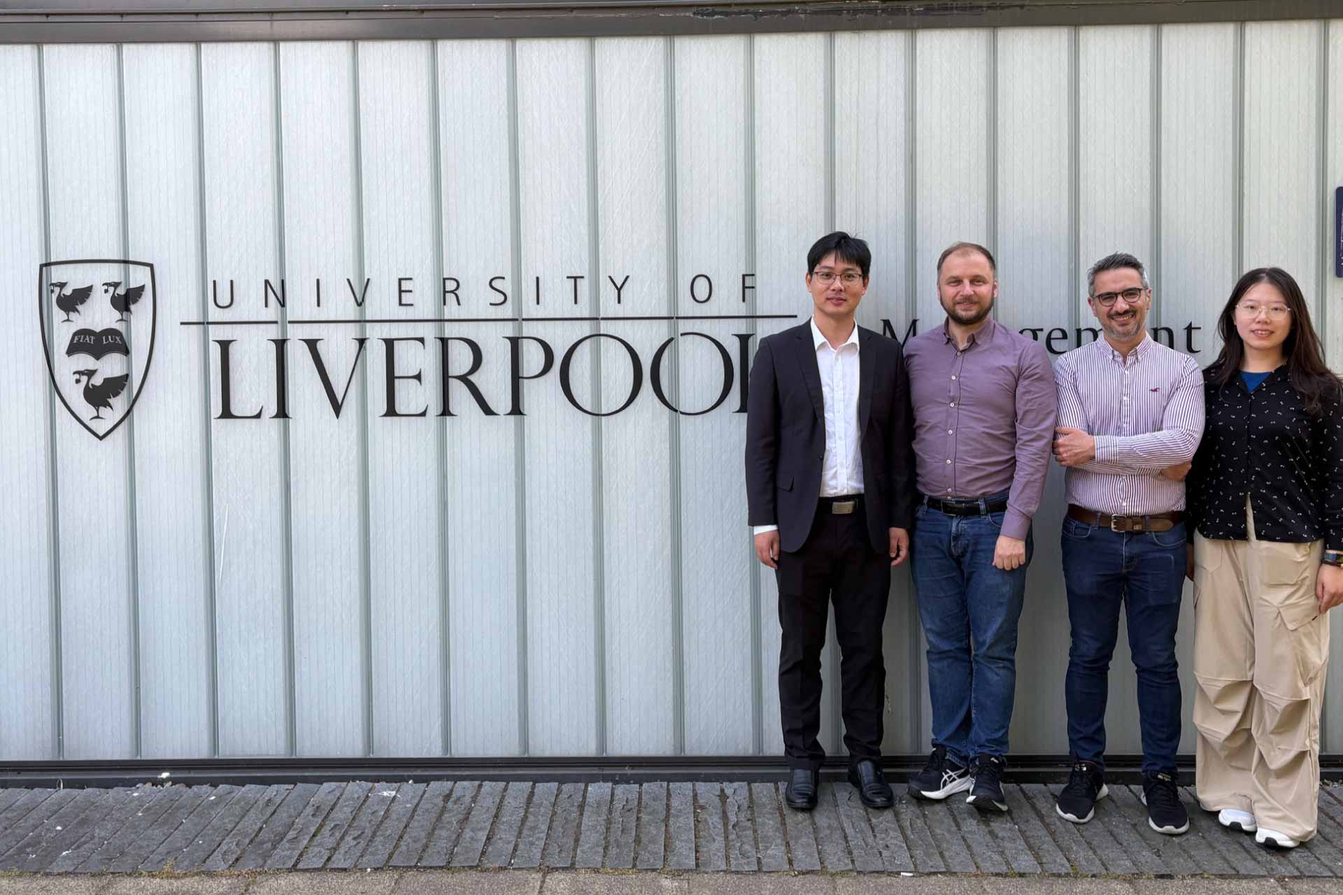 Members of the Operation and Supply Chain Management Group and academics from Shanghai Jiao Tong University pose together outside the University of Liverpool Management School. This is part of a research collaboration for the project “Innovative Approaches to Green Energy Transition in Maritime Shipping” supported by the Uol-SJTU Research Seed Fund.