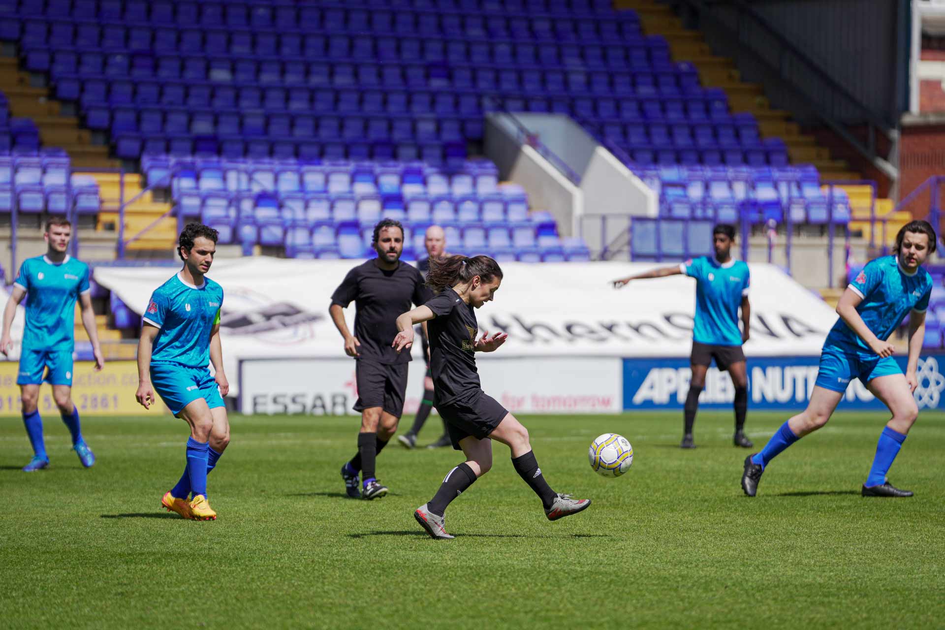 FIMBA and Sports Business and Management MSc students playing friendly match during Enhancement Week 2025