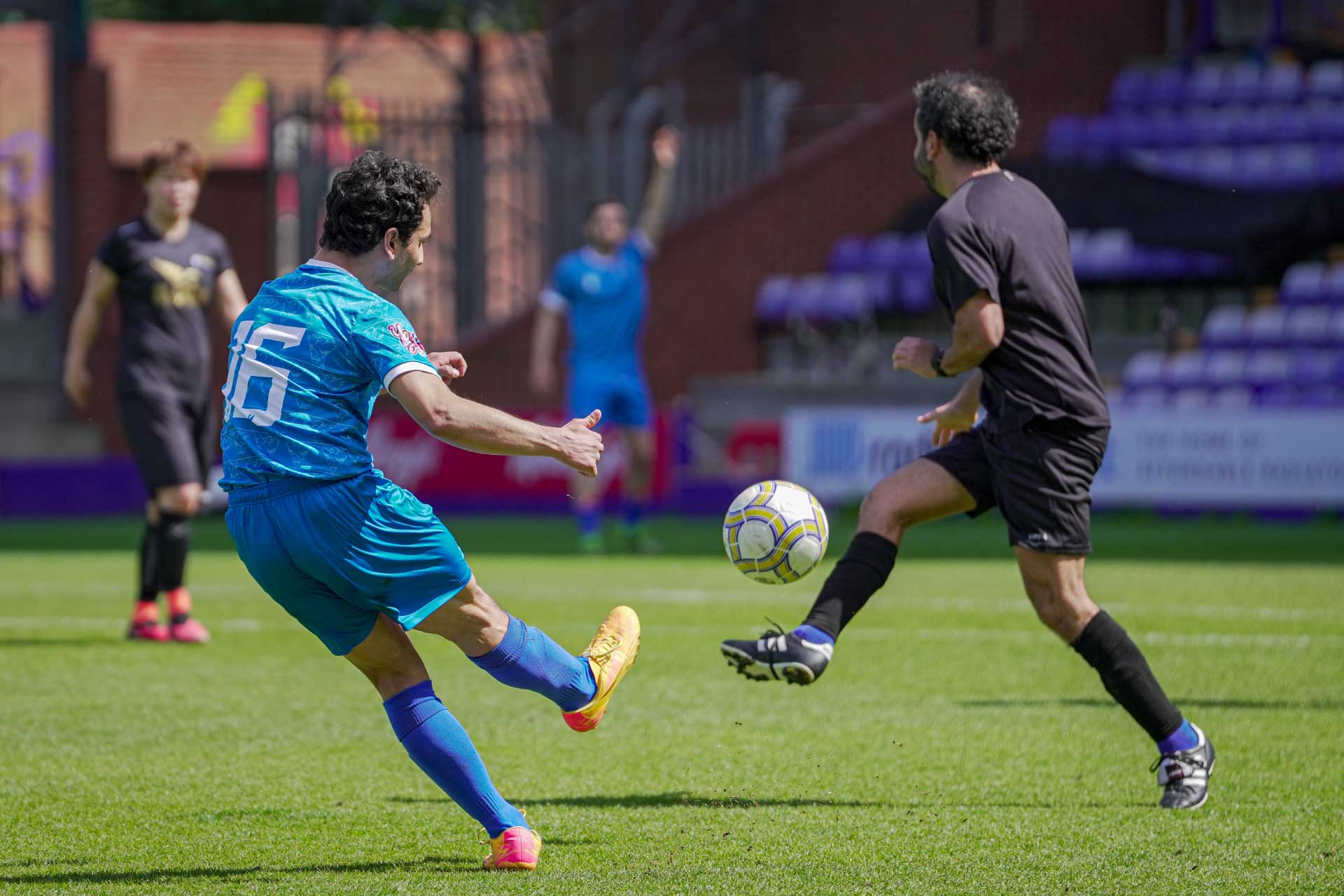 Two FIMBA and Sports Business and Management MSc students playing friendly match during Enhancement Week 2025