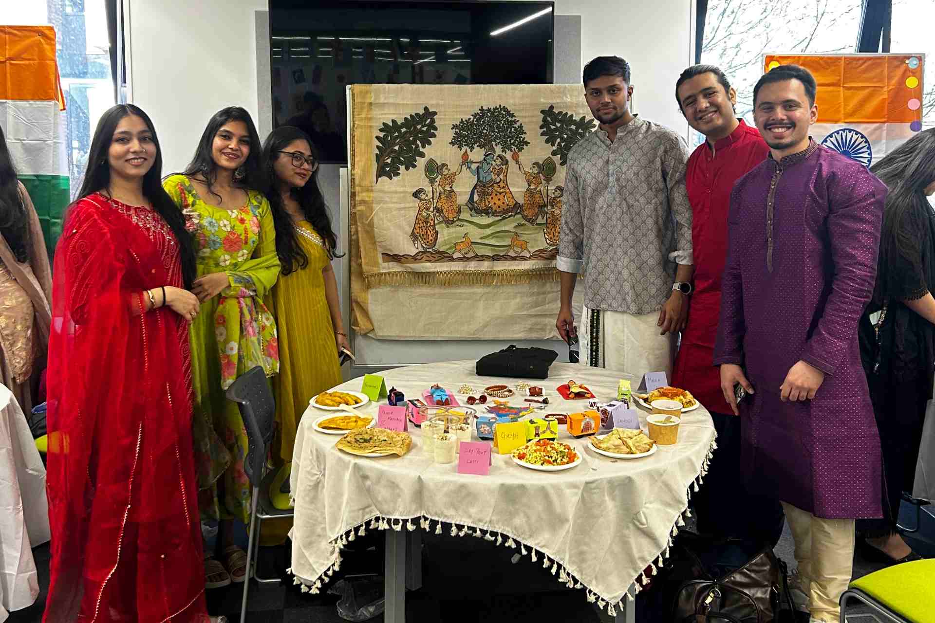A group picture of Flavours, Fabrics and Folklore group at the Heritage and Culture event