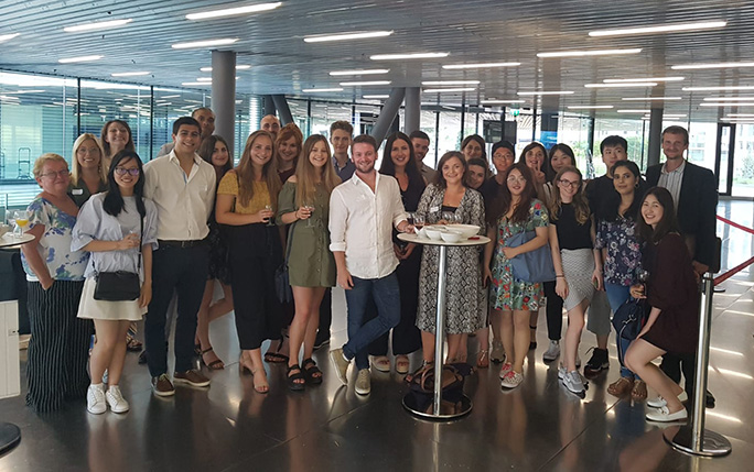 Group photo at alumni networking event