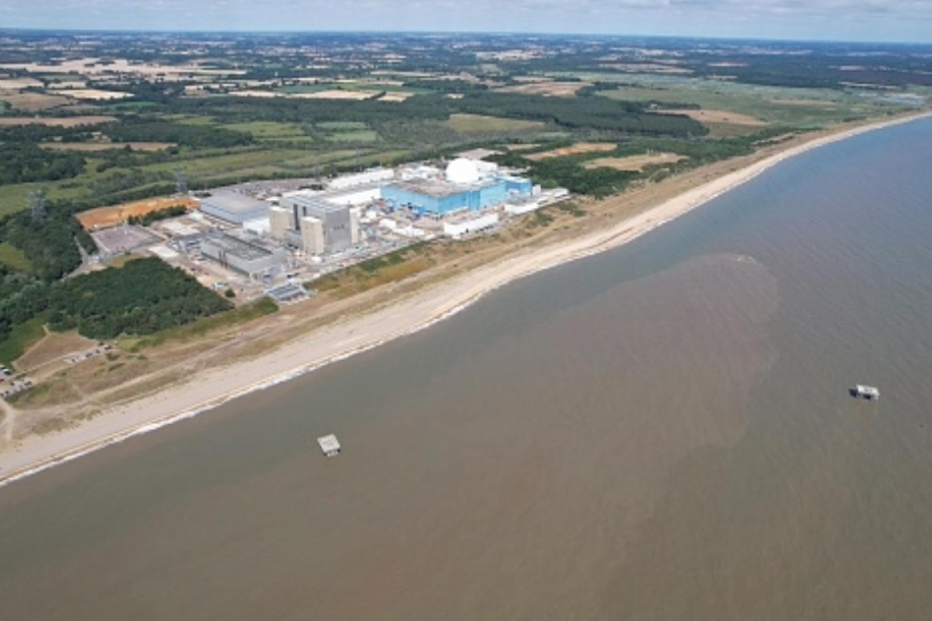 Industrial building situated on the coastline
