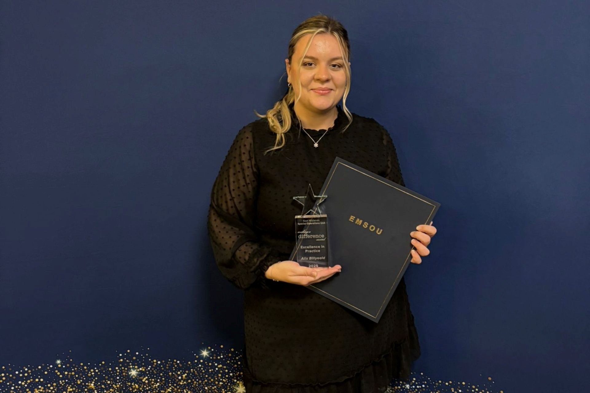 Alix Billyeald with the Excellence in Practice Award.