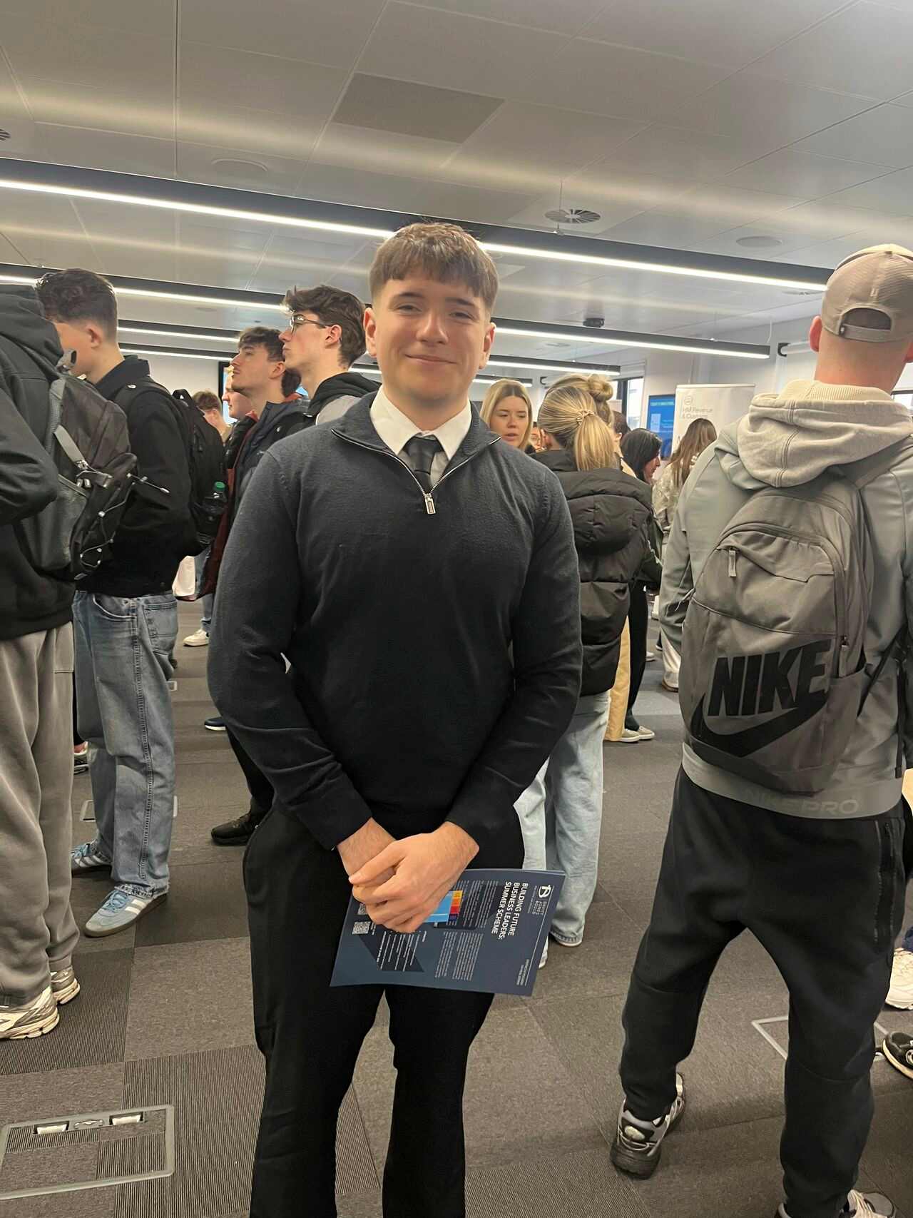 A Business Economics student, Liam Henry, at the undergraduate careers fair