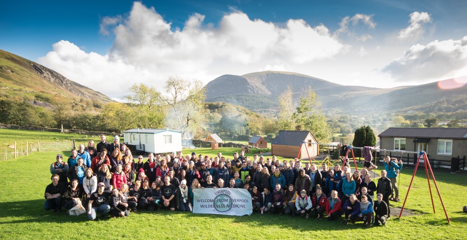 210 students gather at the campsite for the wilderness conference