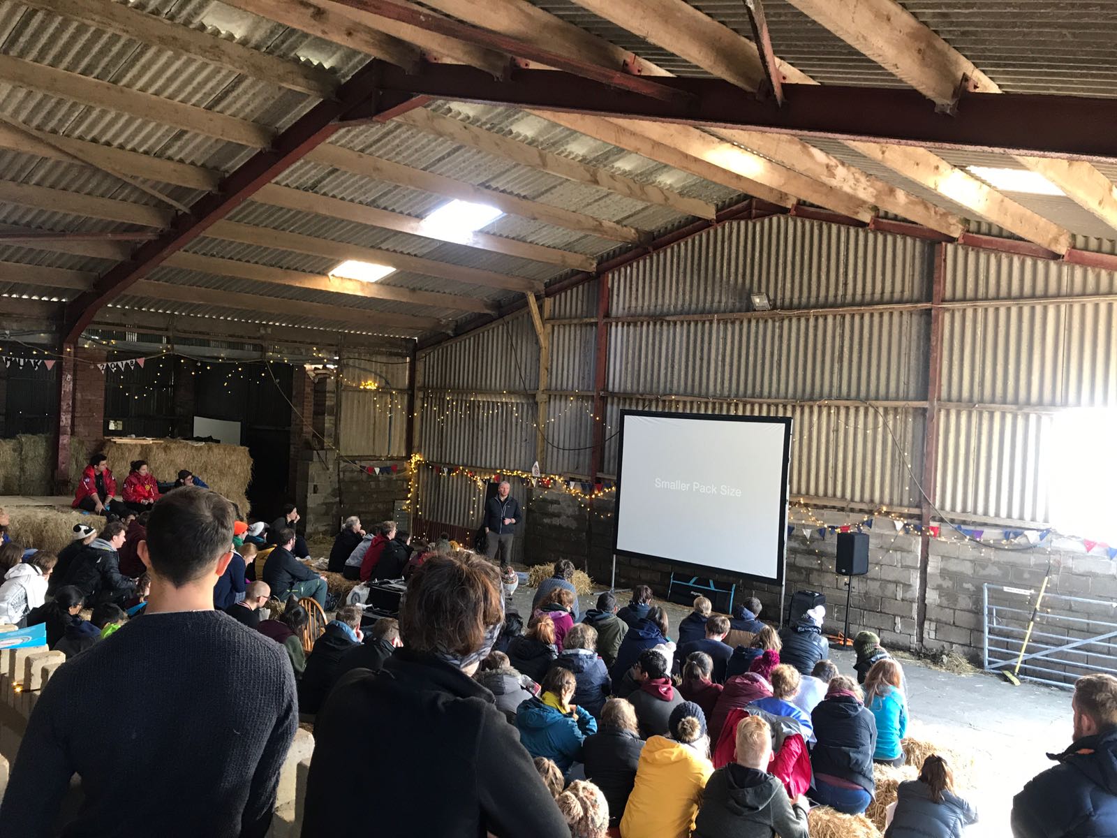 Students in a barn meeting at the conference 2018