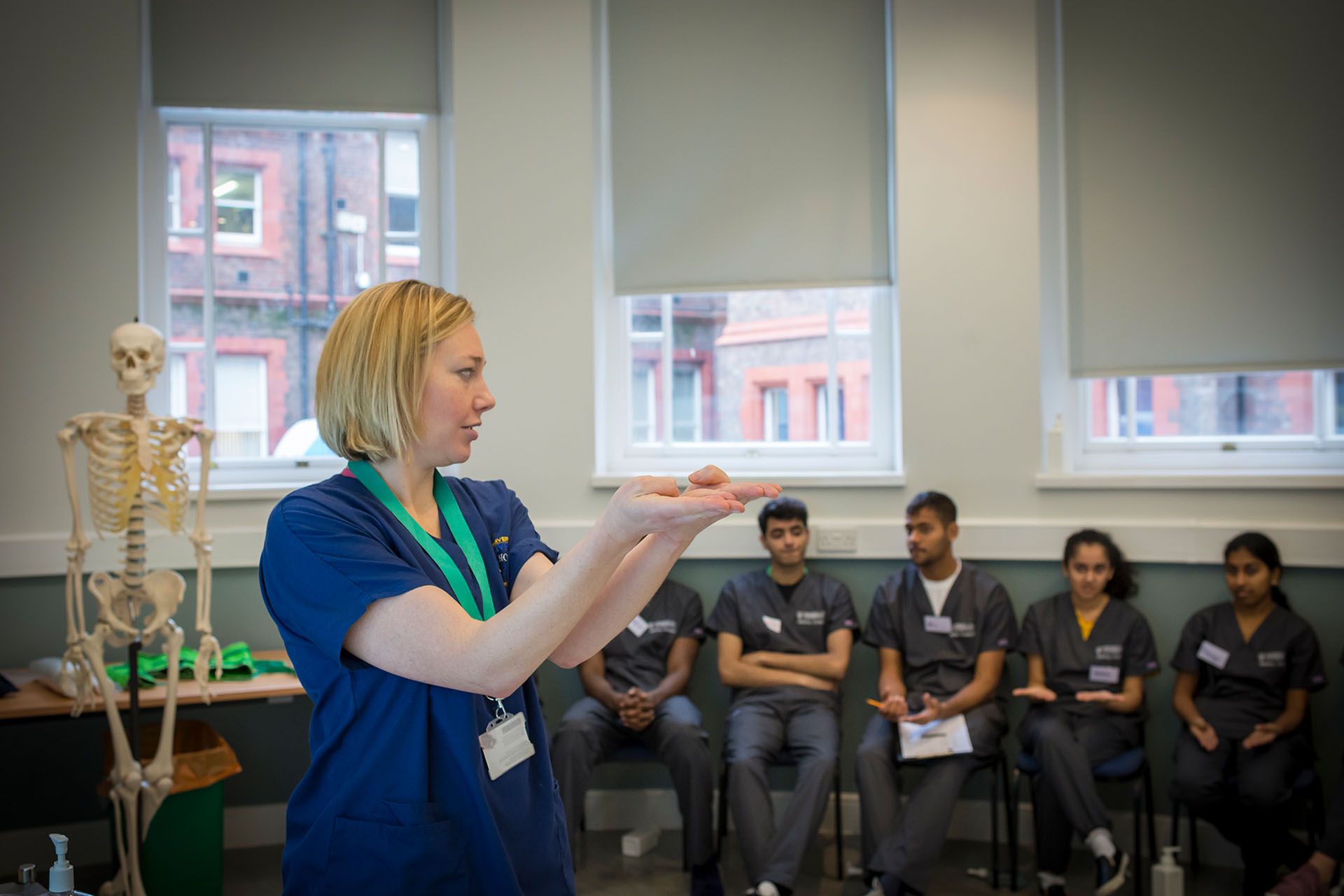 A tutor teaching