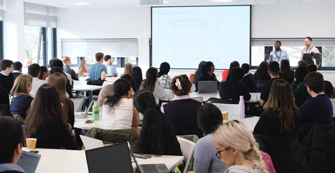 Mr. Jayden Gittens, PhD Student at the University of Liverpool, and Dr. Ryan Peysner, Specialised Foundation Doctor at the Royal Liverpool University Hospital, delivering a ‘Critical Appraisal’ workshop.