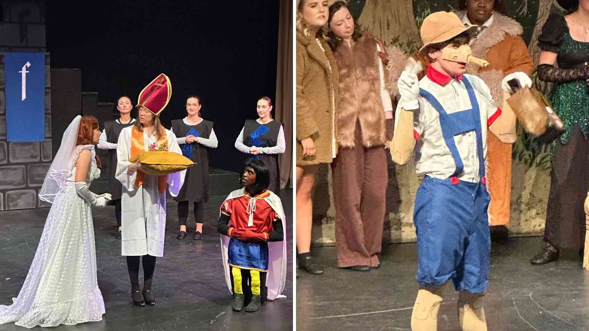 Two scenes from the performance