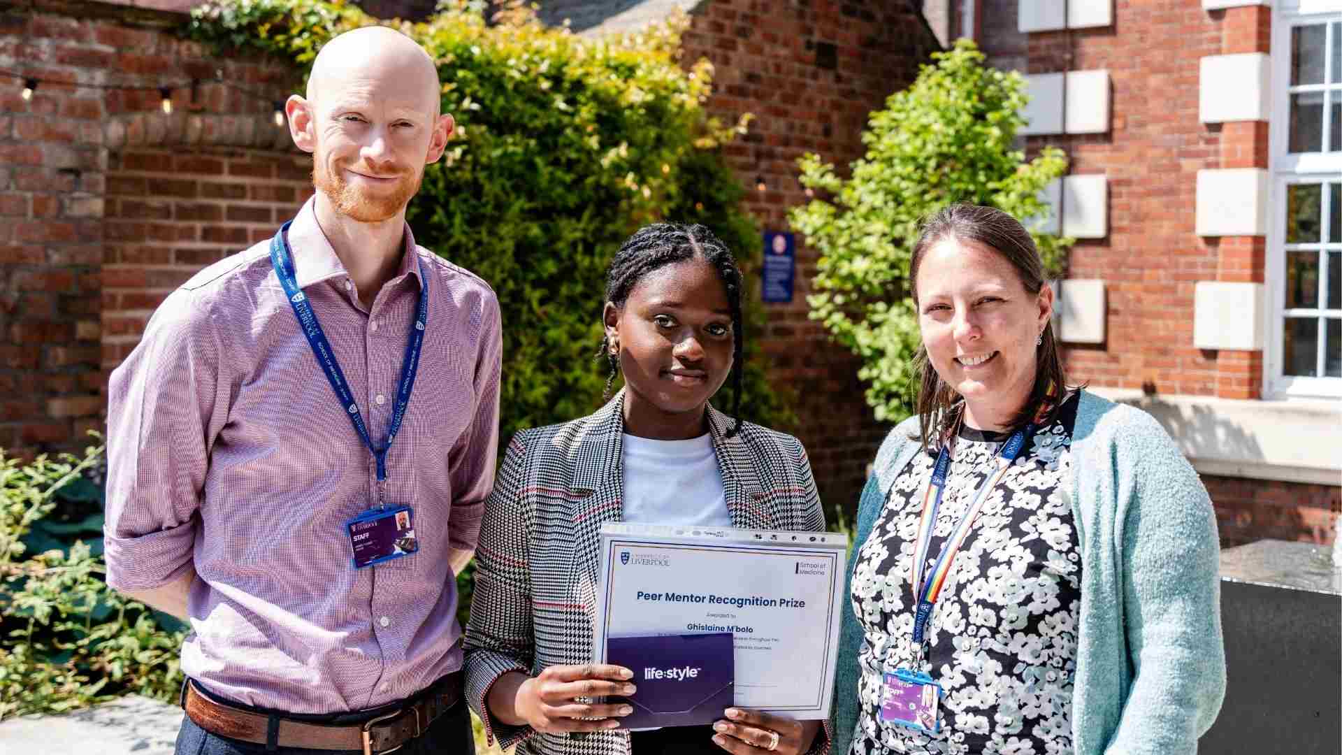 Ghislaine Mbolo, Dr James Young and Hannah Thomas
