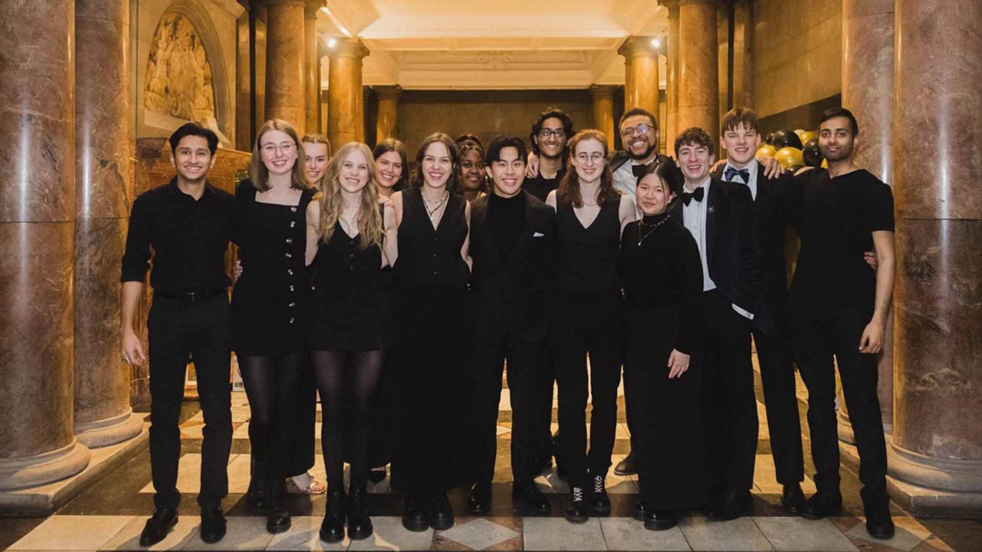 group of student doctor musicians at alumni dinner