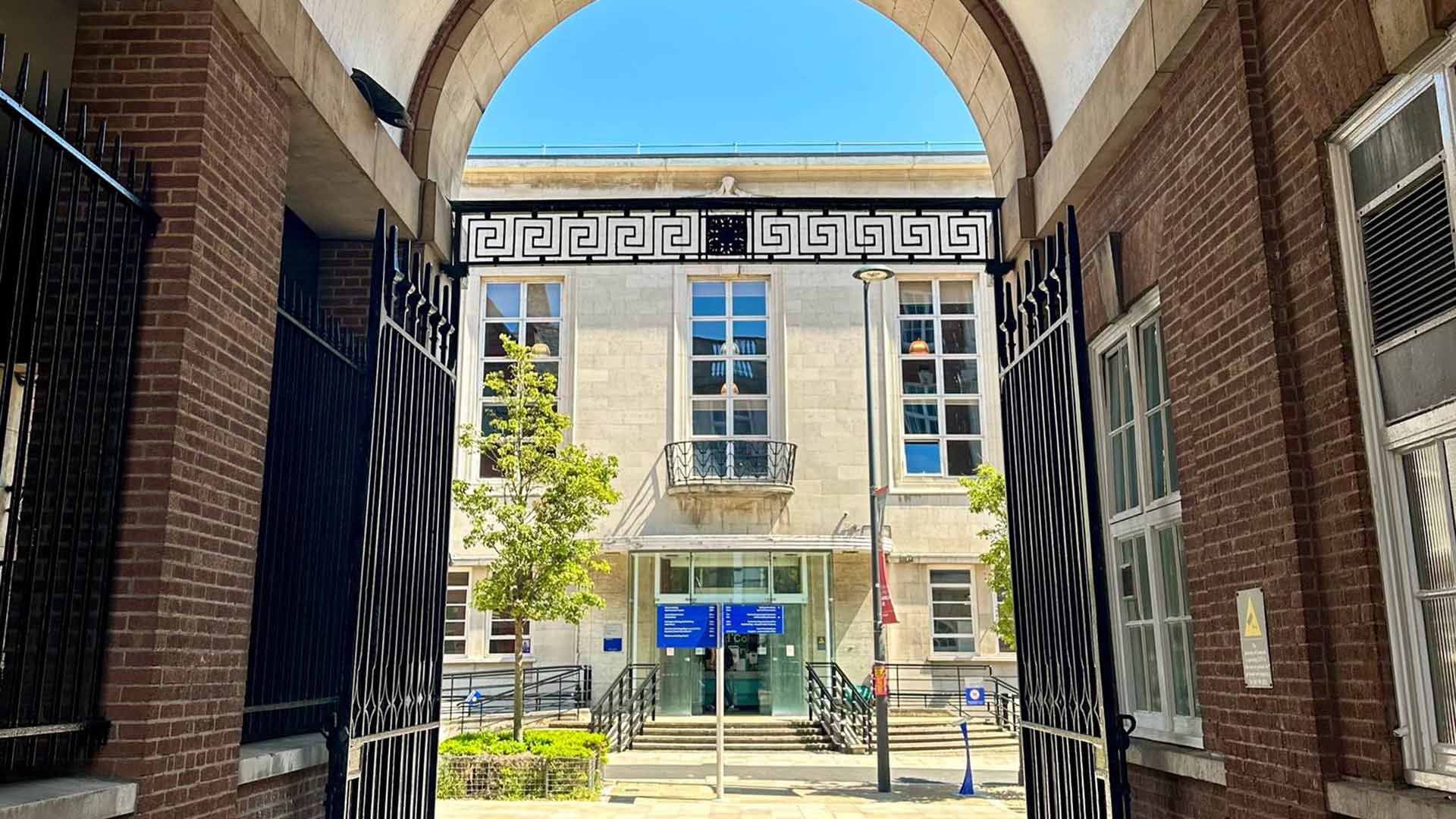 a sunny day on campus