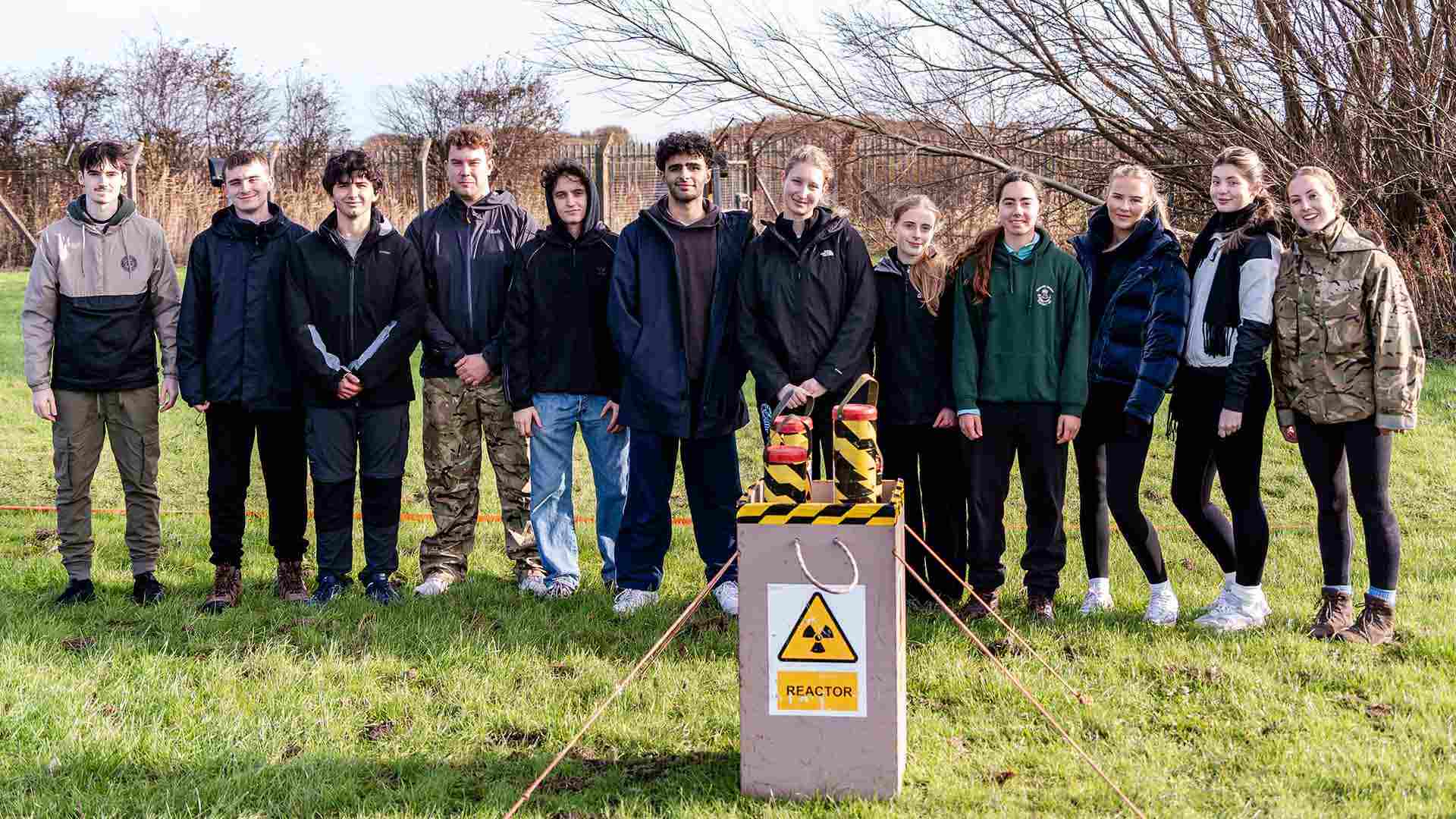 student doctors take part in team building activities at Altcar training camp