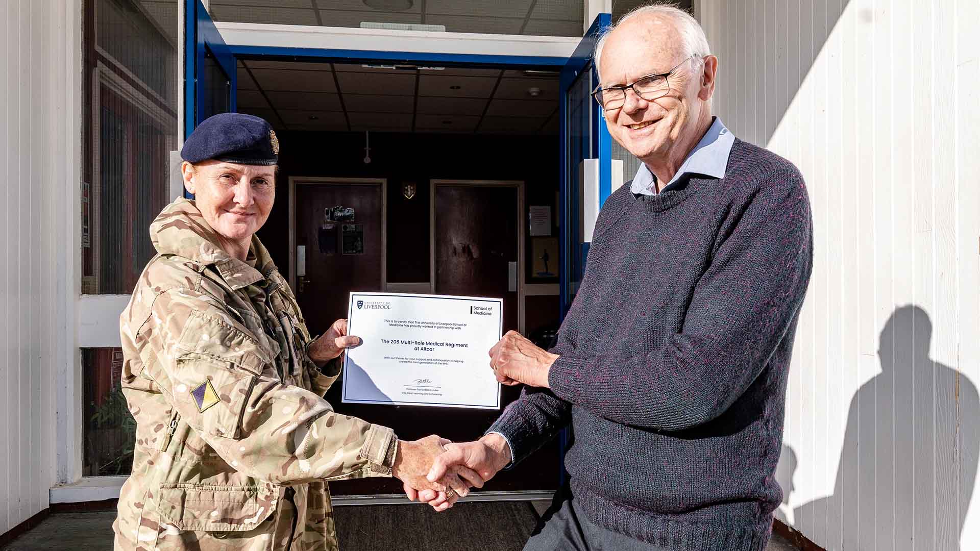 WO1 Toni Hill and Professor Emeritus John Earis