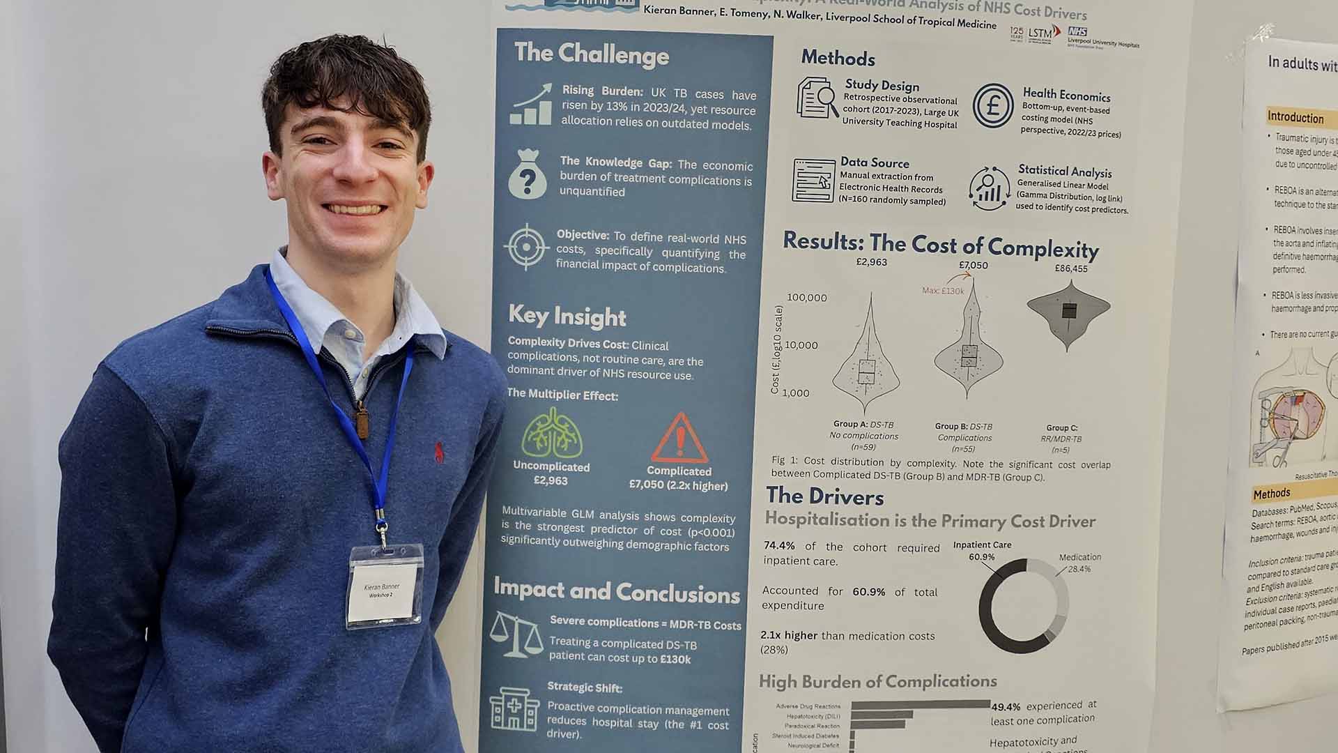 Student presentation winner poses with research poster