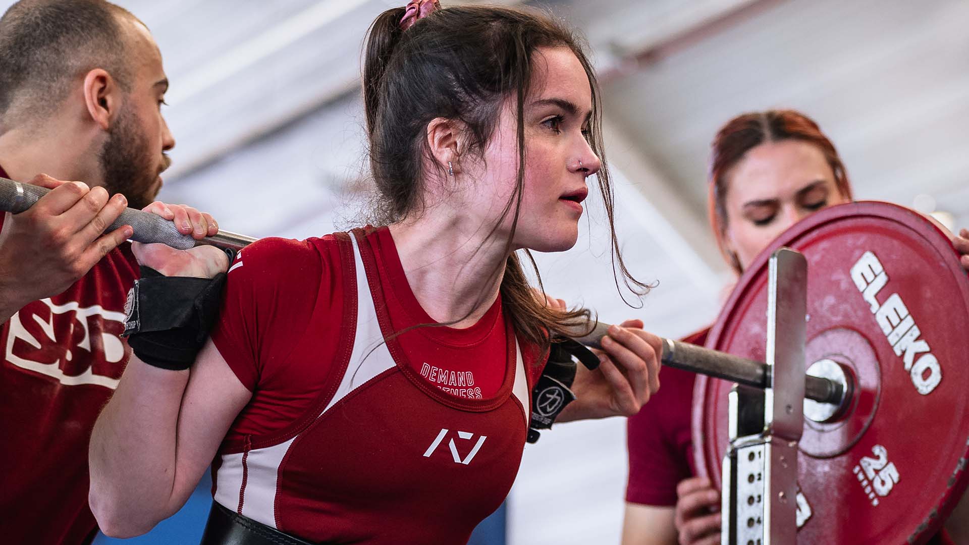 woman competing in a national powerlifting competition