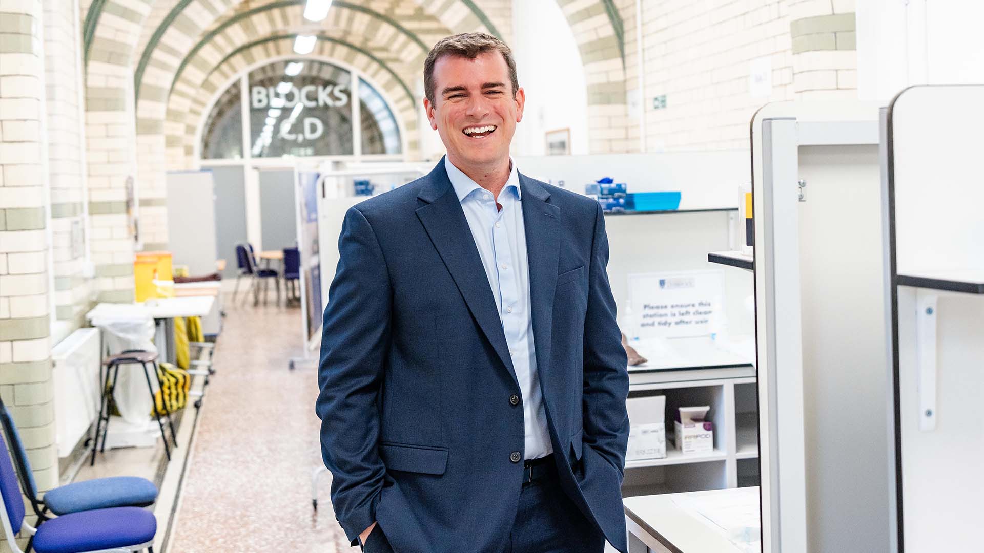 New Dean of the School of Medicine, Professor Andy McKeown in the Clinical Skills Learning Ward