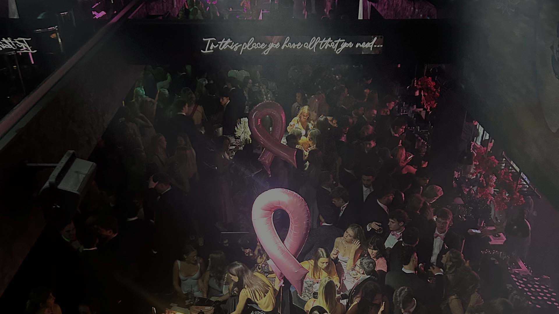 An aerial view of the charity event